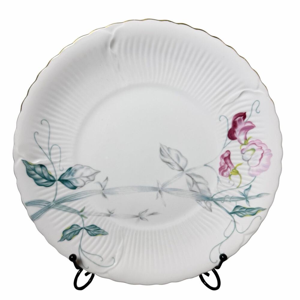 Vintage Gold China Sweet Pea Plate Floral Painted Made in Japan